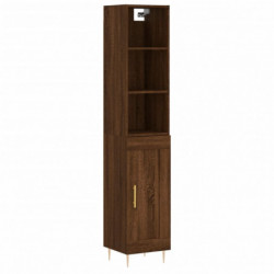 Highboard Braun Eichen-Optik 34,5x34x180 cm Holzwerkstoff