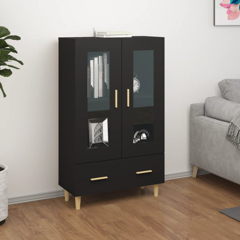 Highboard Schwarz 70x31x115 cm Holzwerkstoff