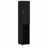 Highboard Schwarz 34,5x34x180 cm Holzwerkstoff