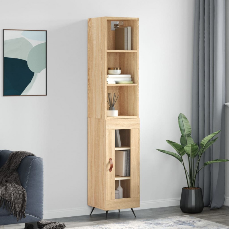 Highboard Sonoma-Eiche 34,5x34x180 cm Holzwerkstoff