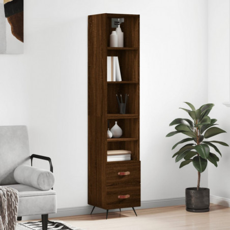 Highboard Braun Eichen-Optik 34,5x34x180 cm Holzwerkstoff