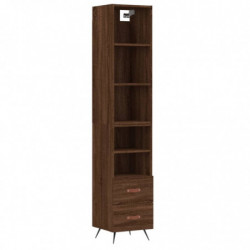 Highboard Braun Eichen-Optik 34,5x34x180 cm Holzwerkstoff