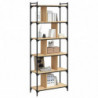 Bücherregal 6 Böden Sonoma-Eiche 76x32x192 cm Holzwerkstoff