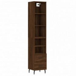 Highboard Braun Eichen-Optik 34,5x34x180 cm Holzwerkstoff