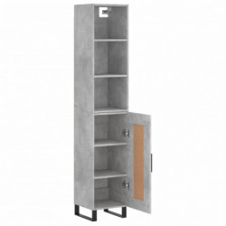 Highboard Betongrau 34,5x34x180 cm Holzwerkstoff