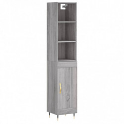 Highboard Grau Sonoma 34,5x34x180 cm Holzwerkstoff