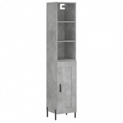 Highboard Betongrau 34,5x34x180 cm Holzwerkstoff