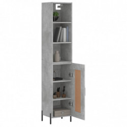 Highboard Betongrau 34,5x34x180 cm Holzwerkstoff