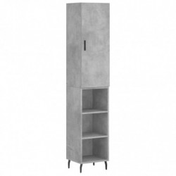 Highboard Betongrau 34,5x34x180 cm Holzwerkstoff