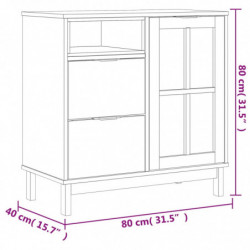 Sideboard mit Glastür FLAM 80x40x80 cm Massivholz Kiefer