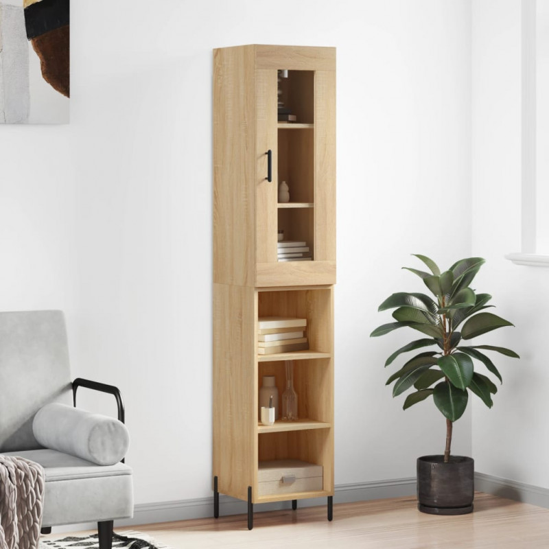 Highboard Sonoma-Eiche 34,5x34x180 cm Holzwerkstoff