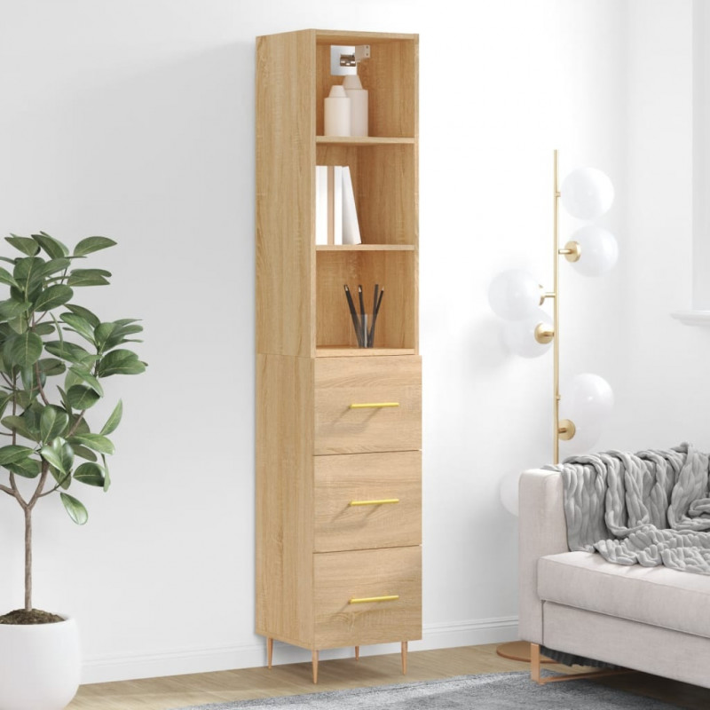 Highboard Sonoma-Eiche 34,5x34x180 cm Holzwerkstoff