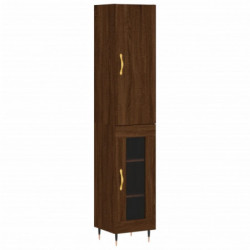 Highboard Braun Eichen-Optik 34,5x34x180 cm Holzwerkstoff