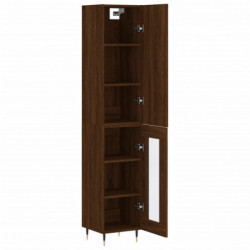 Highboard Braun Eichen-Optik 34,5x34x180 cm Holzwerkstoff