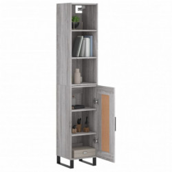 Highboard Grau Sonoma 34,5x34x180 cm Holzwerkstoff