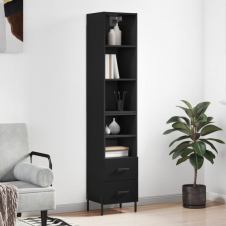 Highboard Schwarz 34,5x34x180 cm Holzwerkstoff