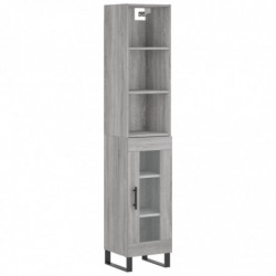 Highboard Grau Sonoma 34,5x34x180 cm Holzwerkstoff