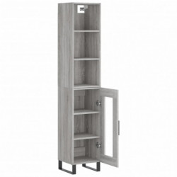 Highboard Grau Sonoma 34,5x34x180 cm Holzwerkstoff