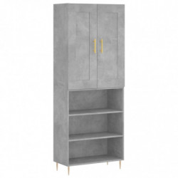 Highboard Betongrau 69,5x34x180 cm Holzwerkstoff