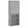 Highboard Betongrau 69,5x34x180 cm Holzwerkstoff