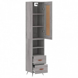 Highboard Grau Sonoma 34,5x34x180 cm Holzwerkstoff