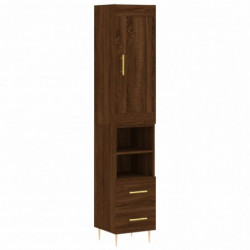 Highboard Braun Eichen-Optik 34,5x34x180 cm Holzwerkstoff