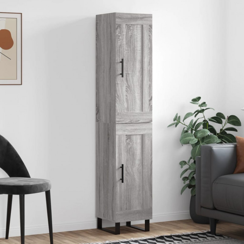 Highboard Grau Sonoma 34,5x34x180 cm Holzwerkstoff