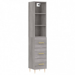 Highboard Grau Sonoma 34,5x34x180 cm Holzwerkstoff