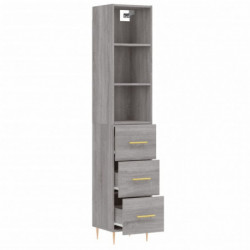 Highboard Grau Sonoma 34,5x34x180 cm Holzwerkstoff