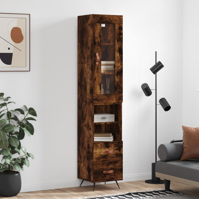 Highboard Räuchereiche 34,5x34x180 cm Holzwerkstoff