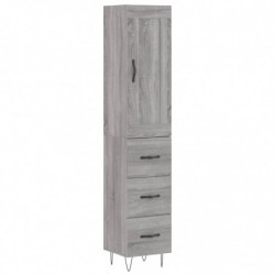 Highboard Grau Sonoma 34,5x34x180 cm Holzwerkstoff