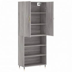 Highboard Grau Sonoma 69,5x34x180 cm Holzwerkstoff