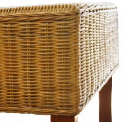 Esszimmerstühle 2 Stk. Braun Natur Rattan