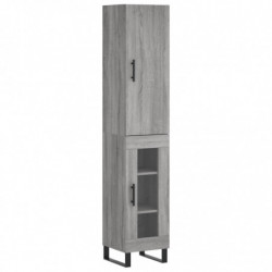 Highboard Grau Sonoma 34,5x34x180 cm Holzwerkstoff