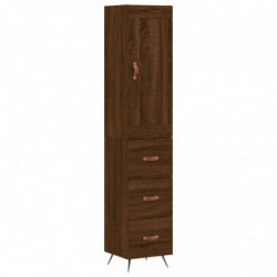 Highboard Braun Eichen-Optik 34,5x34x180 cm Holzwerkstoff