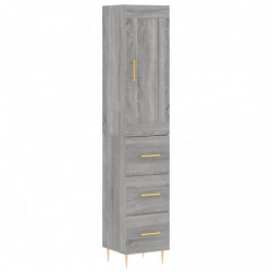 Highboard Grau Sonoma 34,5x34x180 cm Holzwerkstoff