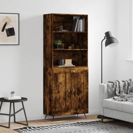 Highboard Räuchereiche 69,5x34x180 cm Holzwerkstoff