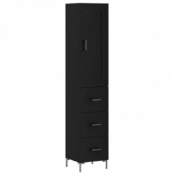 Highboard Schwarz 34,5x34x180 cm Holzwerkstoff