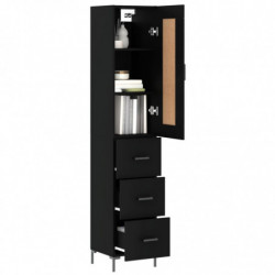 Highboard Schwarz 34,5x34x180 cm Holzwerkstoff