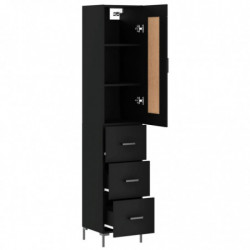 Highboard Schwarz 34,5x34x180 cm Holzwerkstoff