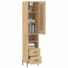 Highboard Sonoma-Eiche 34,5x34x180 cm Holzwerkstoff