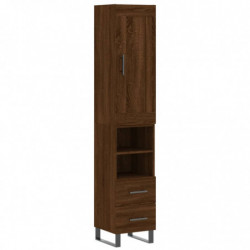 Highboard Braun Eichen-Optik 34,5x34x180 cm Holzwerkstoff