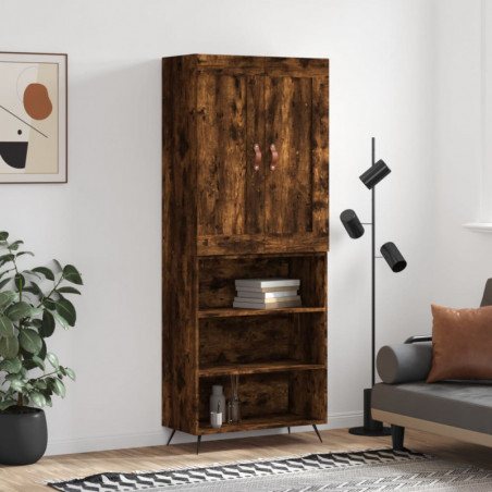 Highboard Räuchereiche 69,5x34x180 cm Holzwerkstoff