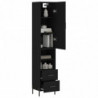 Highboard Schwarz 34,5x34x180 cm Holzwerkstoff