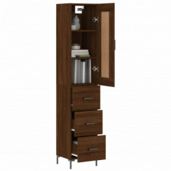 Highboard Braun Eichen-Optik 34,5x34x180 cm Holzwerkstoff