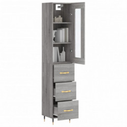 Highboard Grau Sonoma 34,5x34x180 cm Holzwerkstoff