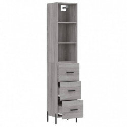 Highboard Grau Sonoma 34,5x34x180 cm Holzwerkstoff