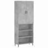 Highboard Betongrau 69,5x34x180 cm Holzwerkstoff