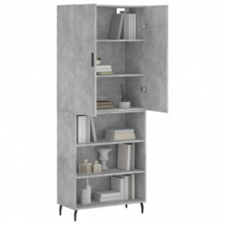 Highboard Betongrau 69,5x34x180 cm Holzwerkstoff