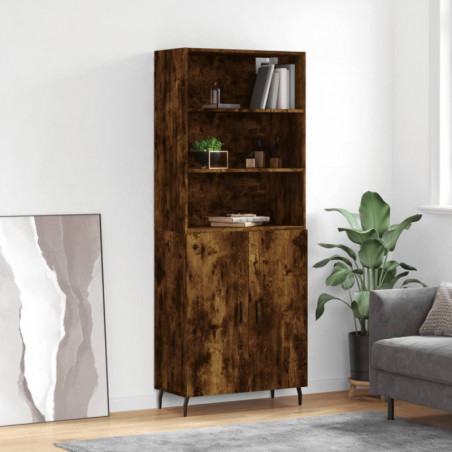 Highboard Räuchereiche 69,5x34x180 cm Holzwerkstoff